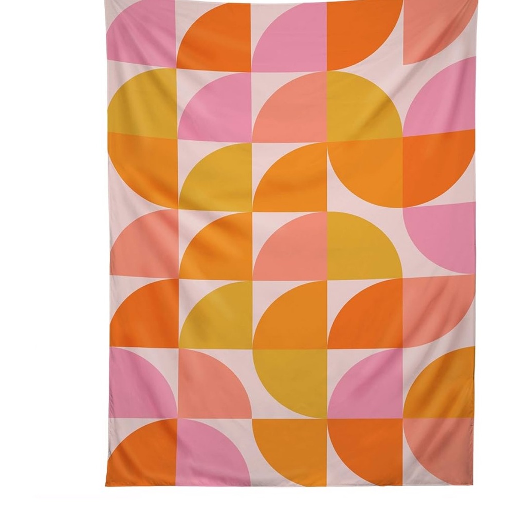 Society6 Geometric Pink and Orange Tapestry